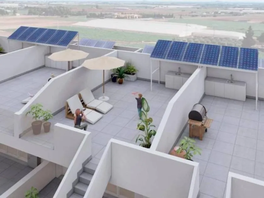 Terrace - New Bungalows with Pool in Roldán, Murcia
