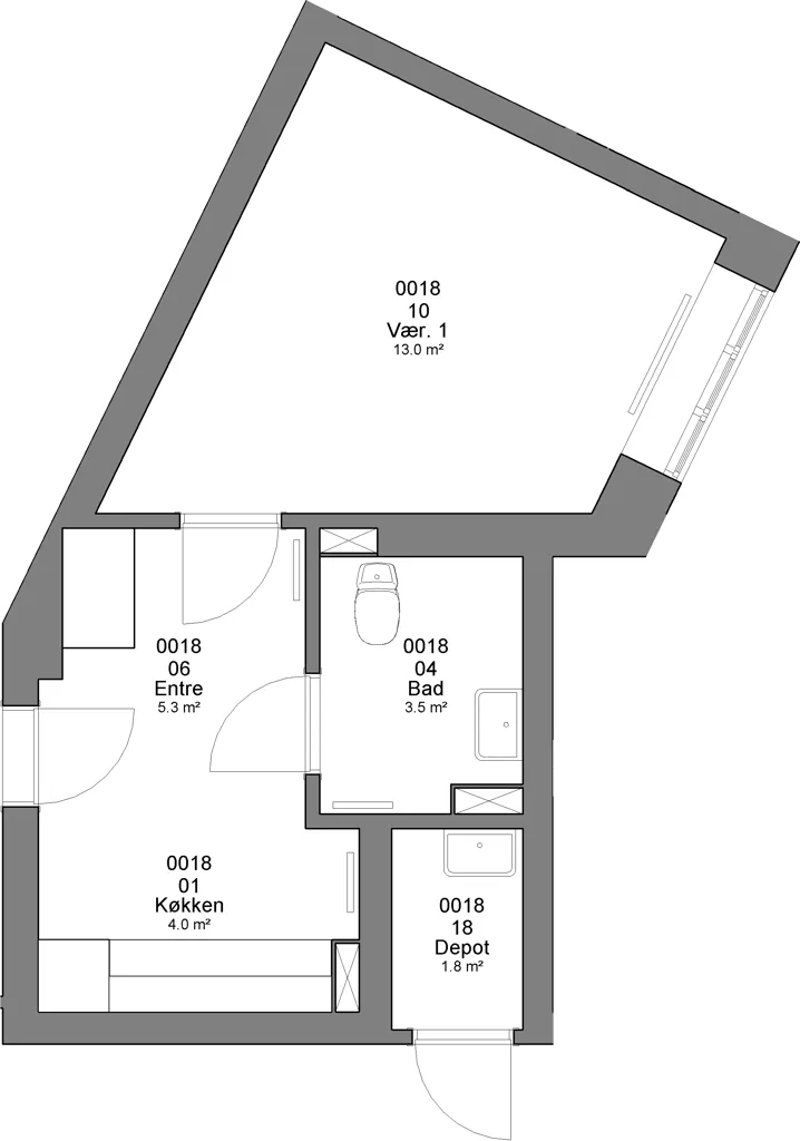 Plaan - 1-Bedroom Flat in Haderslev