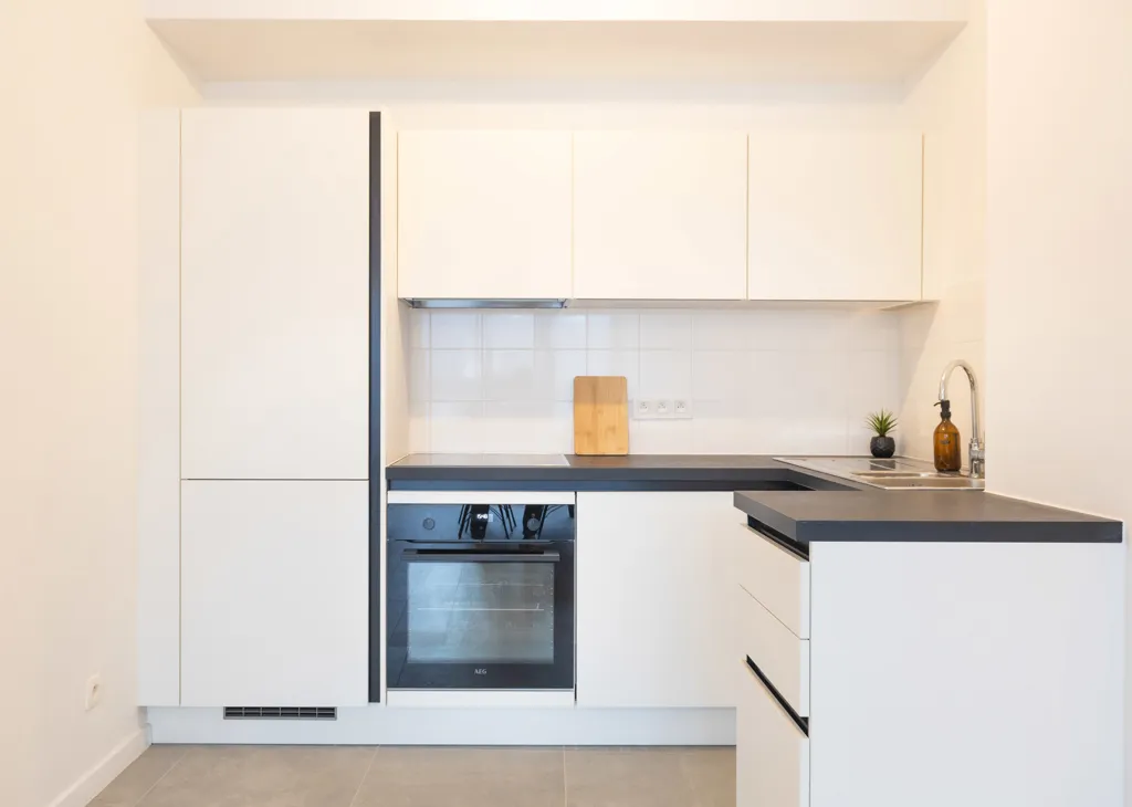 Köök - Newly Built Apartment with Solar Panels in Laeken