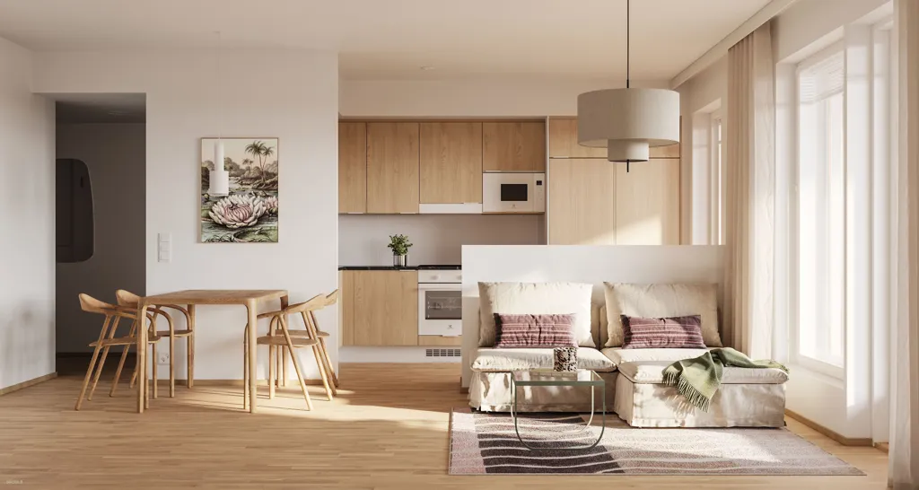 Elutuba - New Construction Flat with East-Facing Balcony in Kaleva