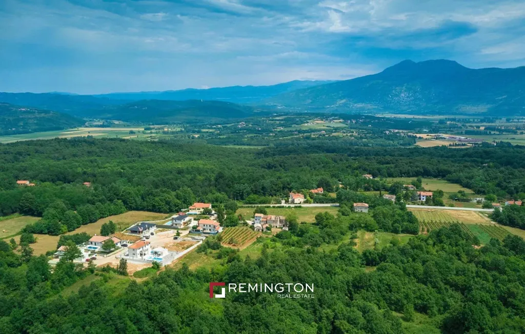 Aerial - House with Heated Pool in Istrian Village