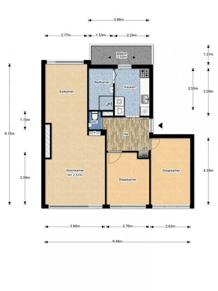 Plan - Apartment with Balcony in Zoetermeer