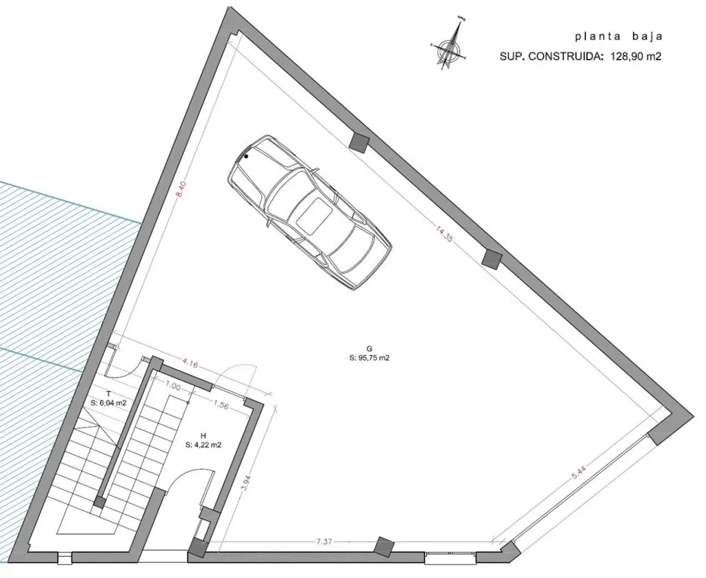 Planimetria - Detached House with Terrace in Salas Altas