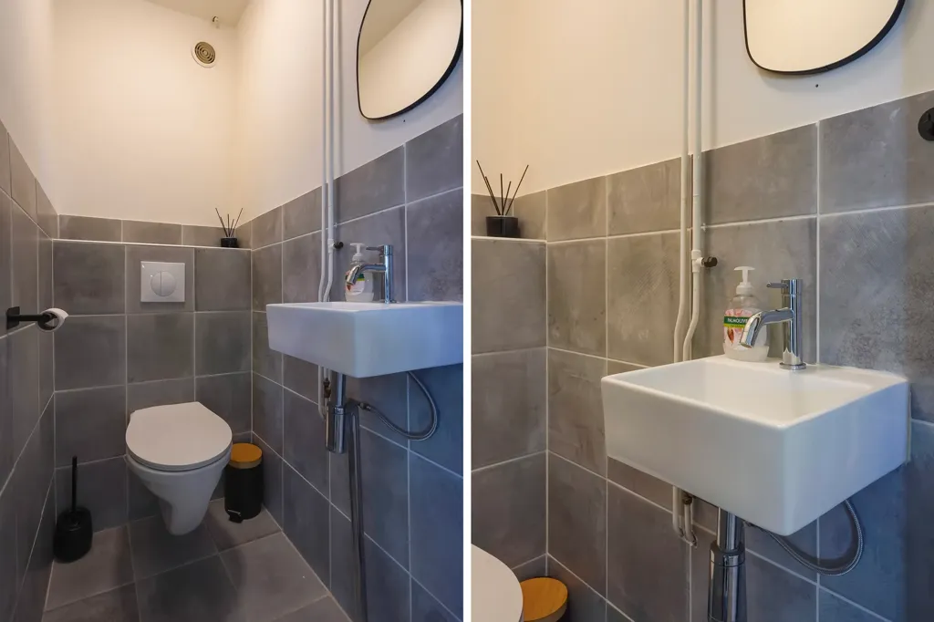 Salles de bain - 5-Bedroom Gallery Flat with Balcony in Leidschendam