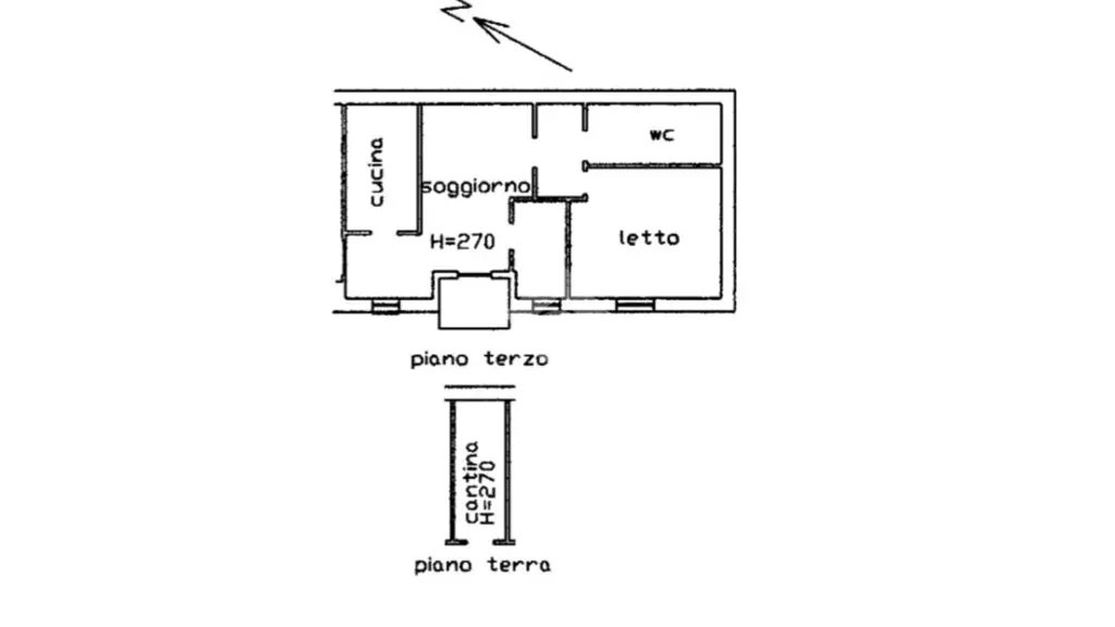 Plaan - Mansard Apartment with Terrace in Cassinasco