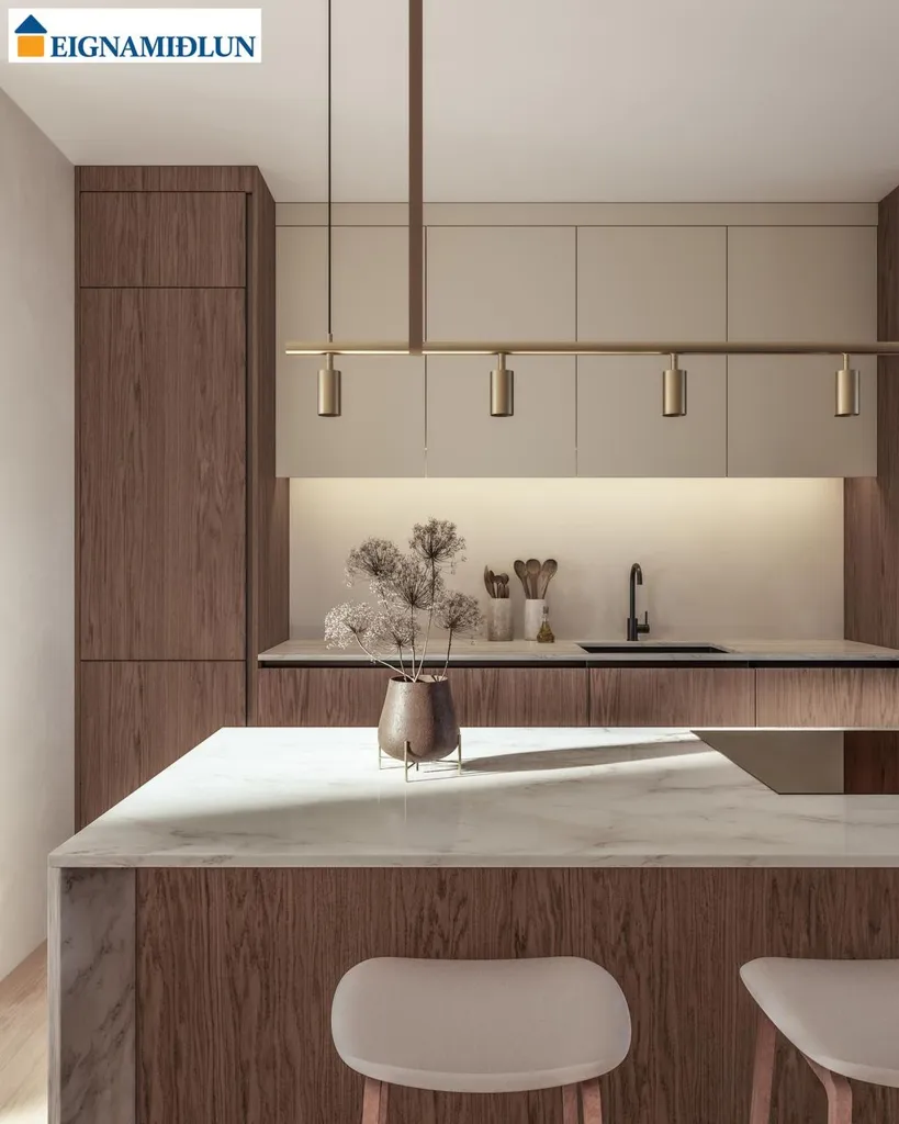 Köök - New Apartment with Mountain Views in Reykjavik