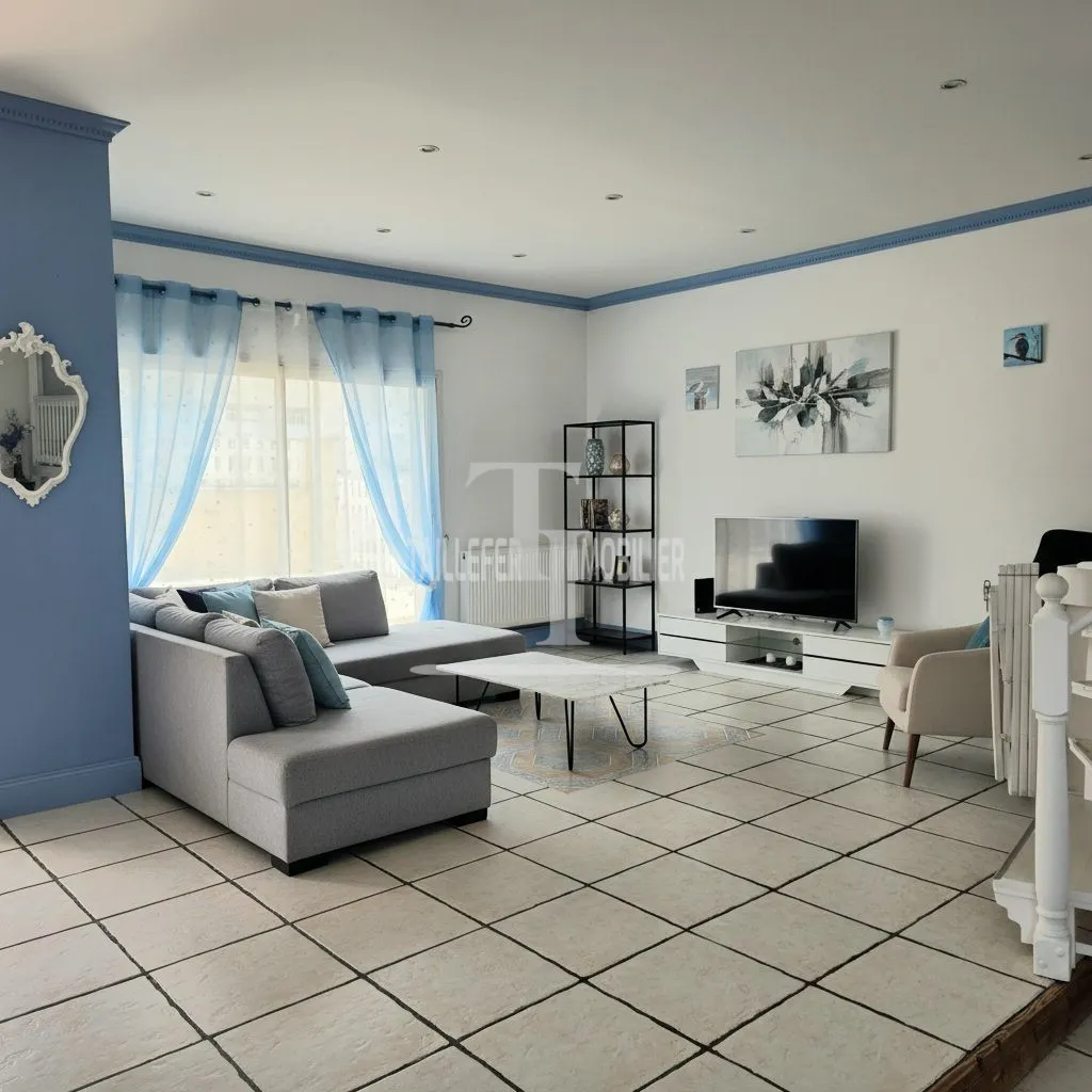 Séjour - Maison Loft Rénovée avec Terrasse à Boulazac