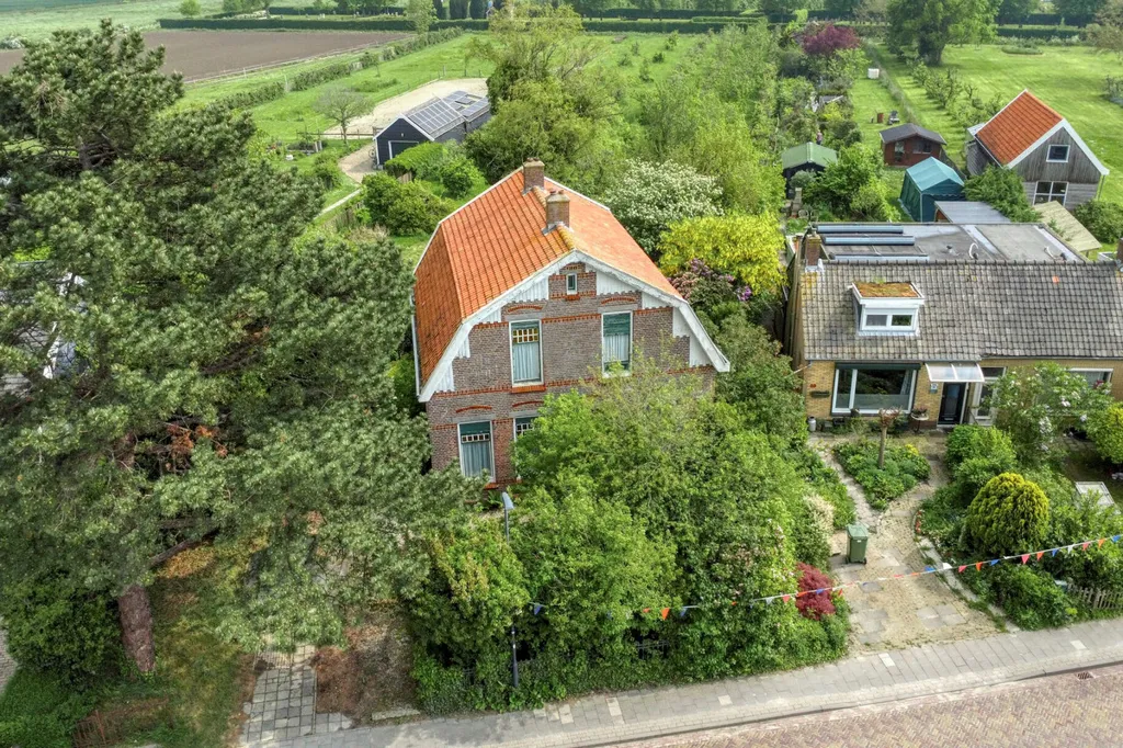 Vue aérienne - Characterful Detached House with Polder View in Ellewoutsdijk
