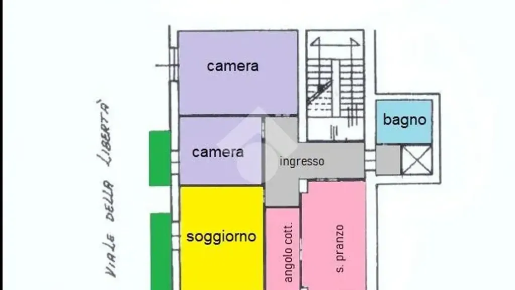 Plan - Central Trilocale with Balconies in Castrovillari