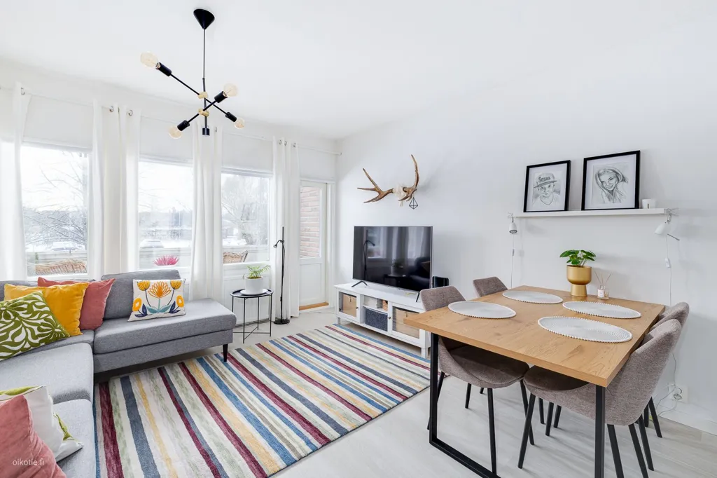 Living Room - Fully Renovated Flat with Balconies in Vaasa