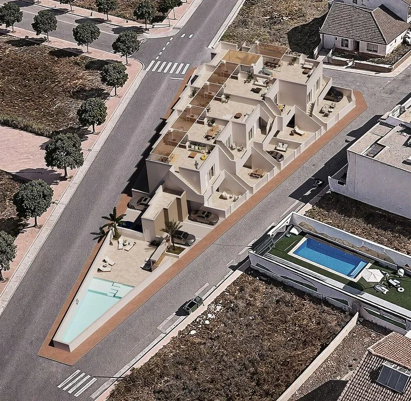 Vue aérienne - Modern Apartment with Pool in San Pedro del Pinatar