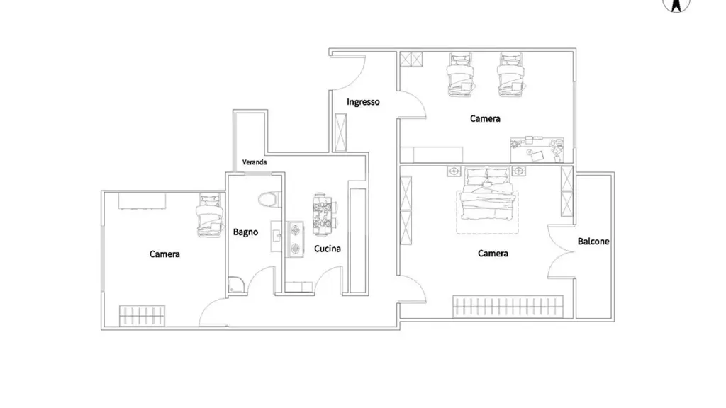 Planimetria - Apartment with Balcony in Palermo