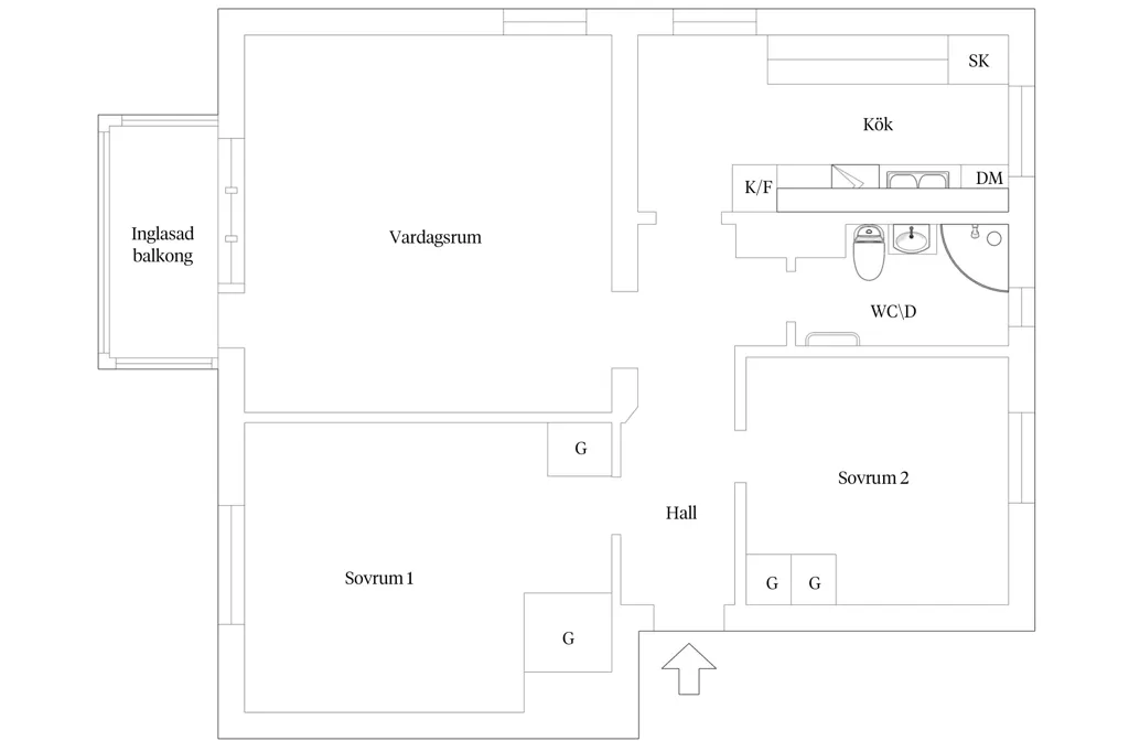 Plan - Apartment with West-Facing Balcony in Karlstad