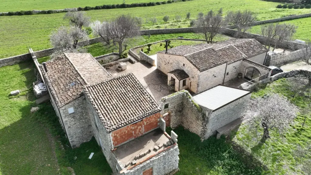 Aerial - Historic Stone Villa with Garden in Modica