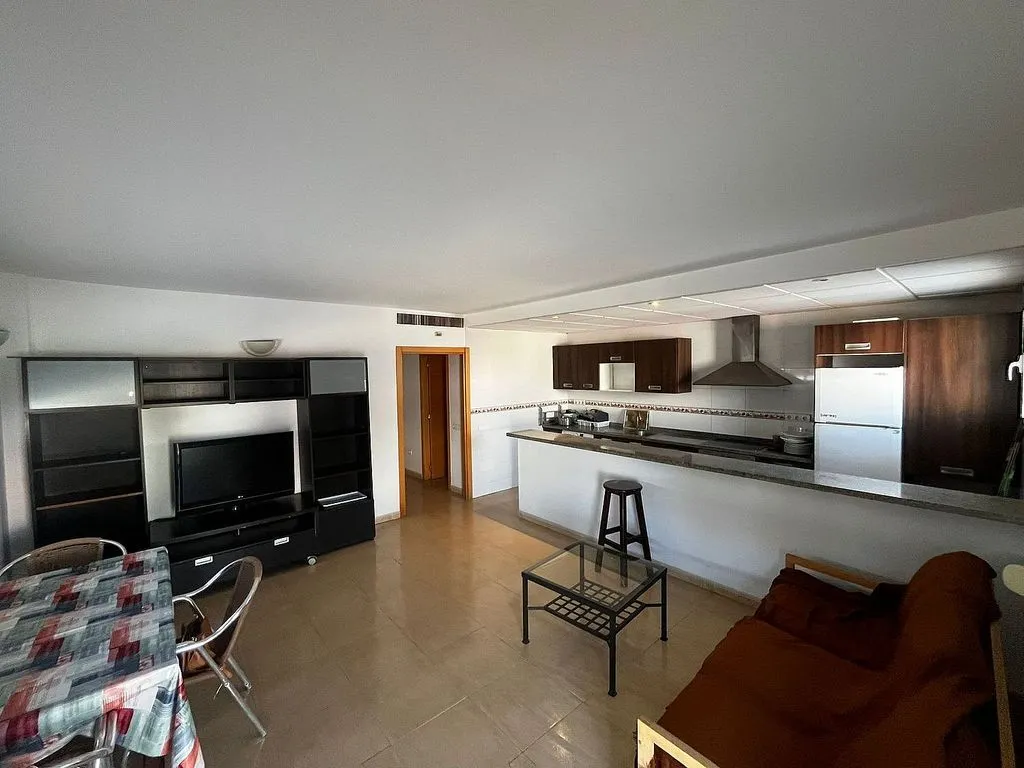 Kitchen - Apartment with Sea View in Cala de Bou