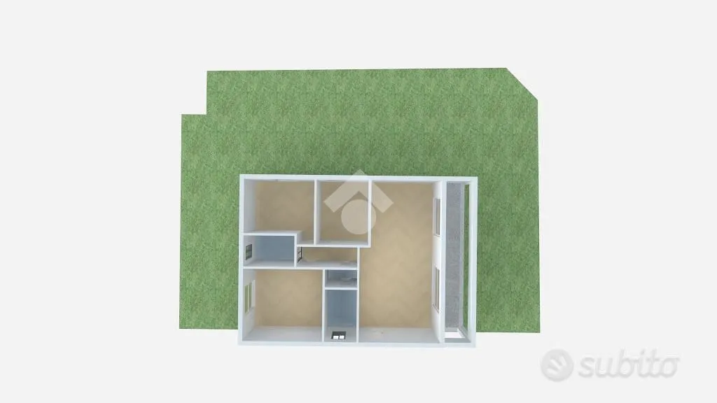 Plan - Modern Quadruplex with Garden in Casirate d'Adda