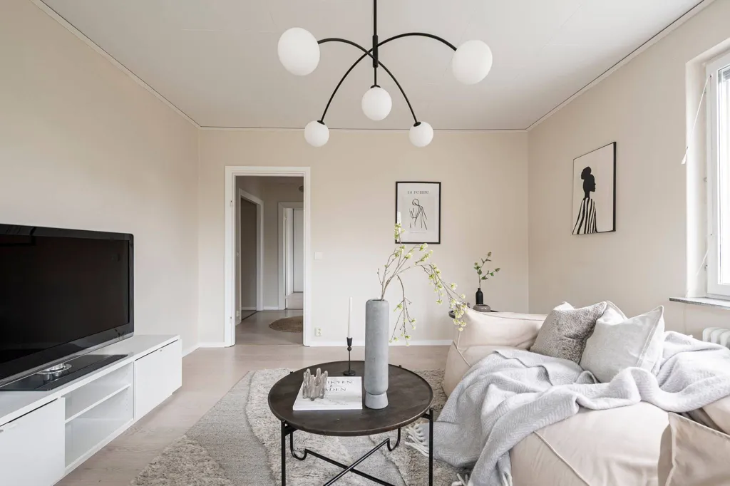 Living Room - Apartment with Balcony in Västmanland