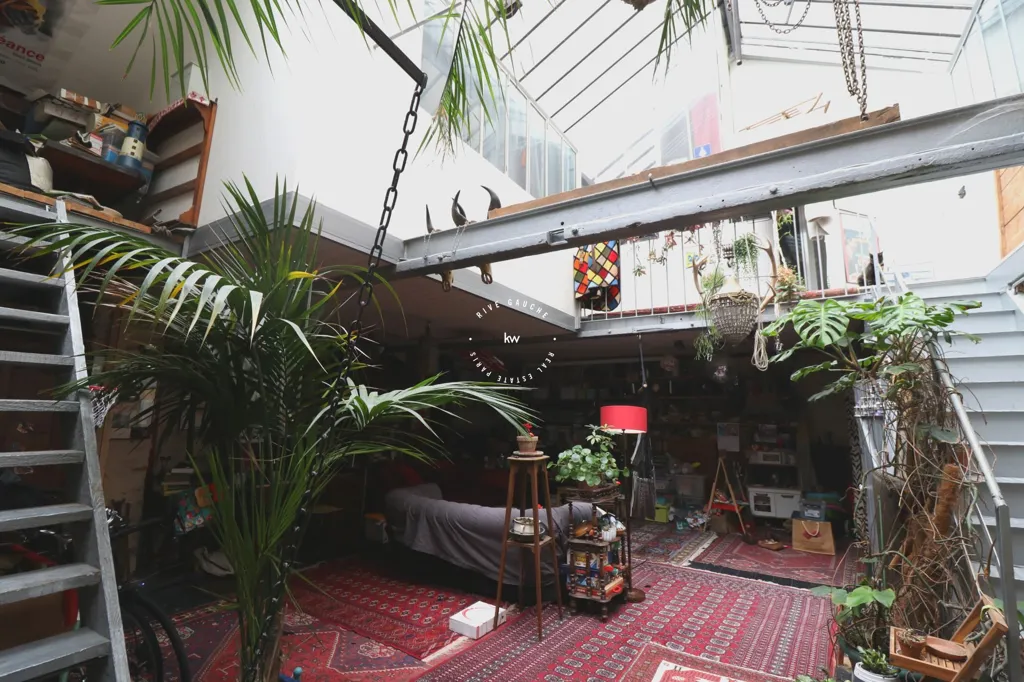 Séjour - Maison Atypique sous Verrière à Paris