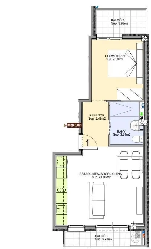 Plaan - Apartment with Balconies in Solsona