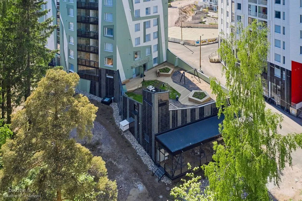Aerial - Modern Apartment with Balcony in Myyrmäki
