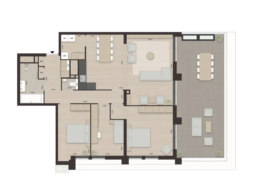 Plan - Parkview Terrace Apartment with Balcony in Utrecht