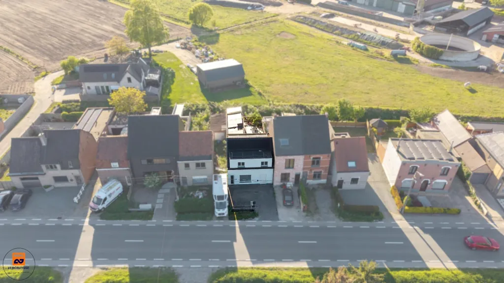 Aerial - Renovated House with Terrace in Evergem