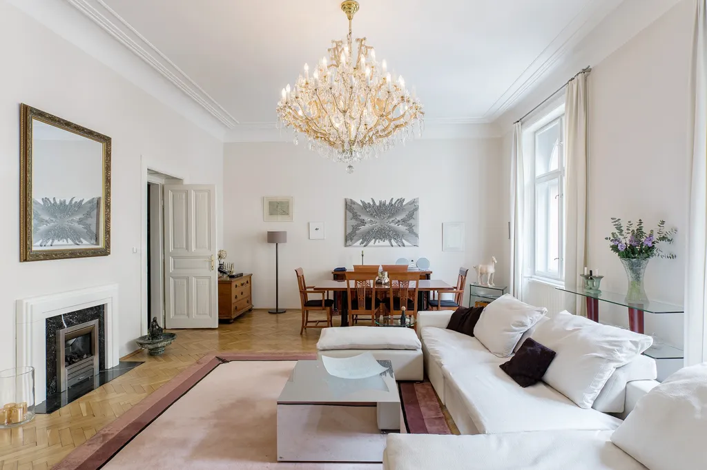 Living Room - Fully Furnished Flat with Balcony in Prague