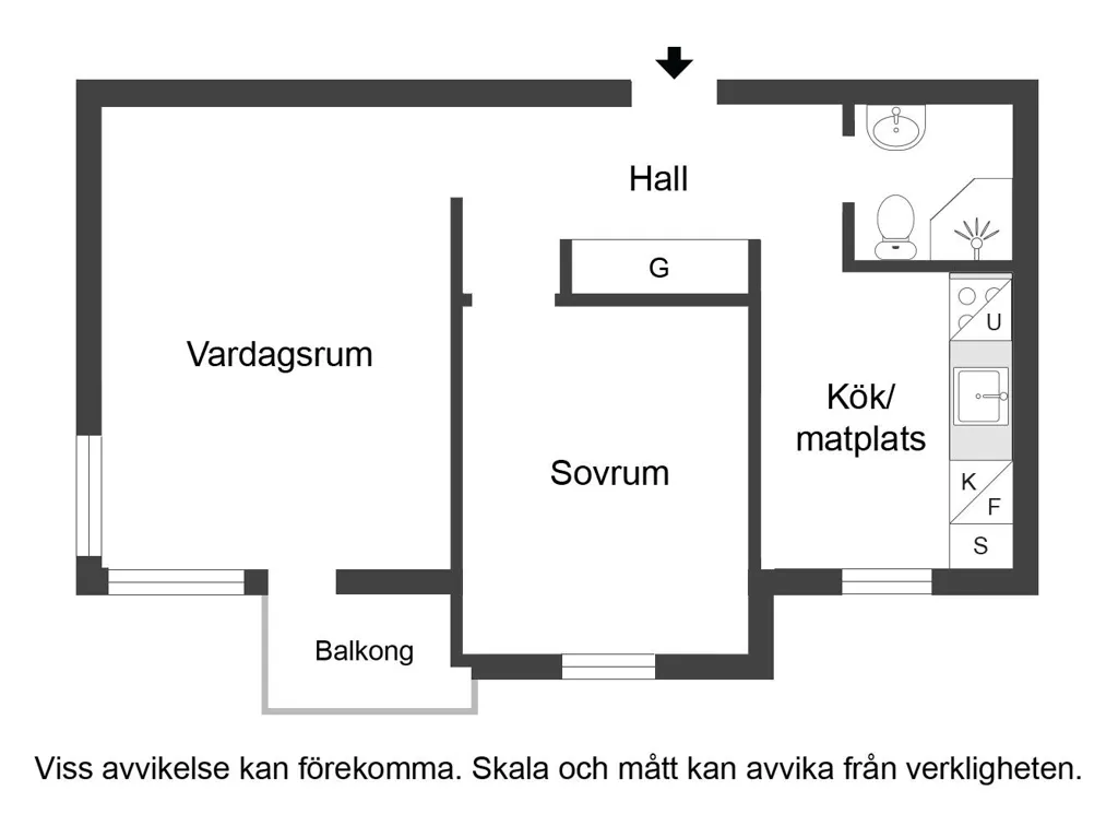 Plaan - Apartment with Balcony in Östergötland