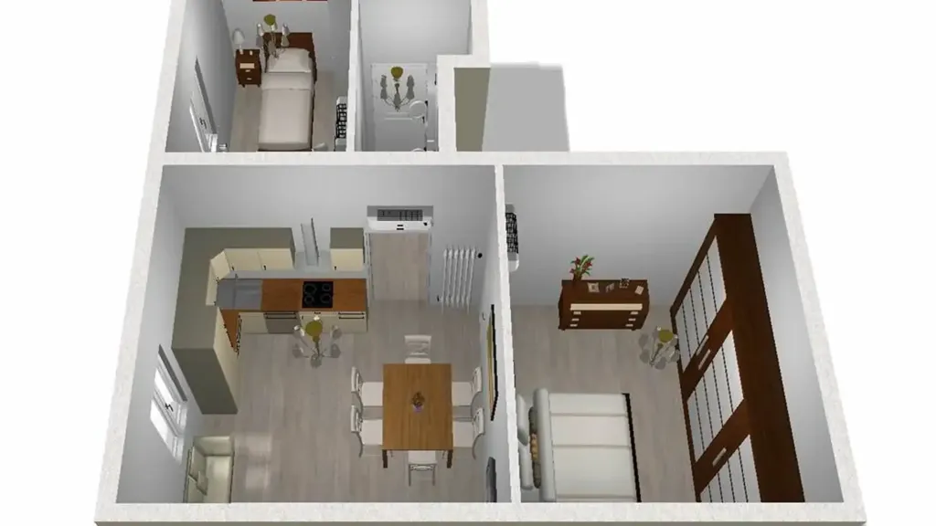 Plan - Rear-Facing Apartment with Balcony in Florence