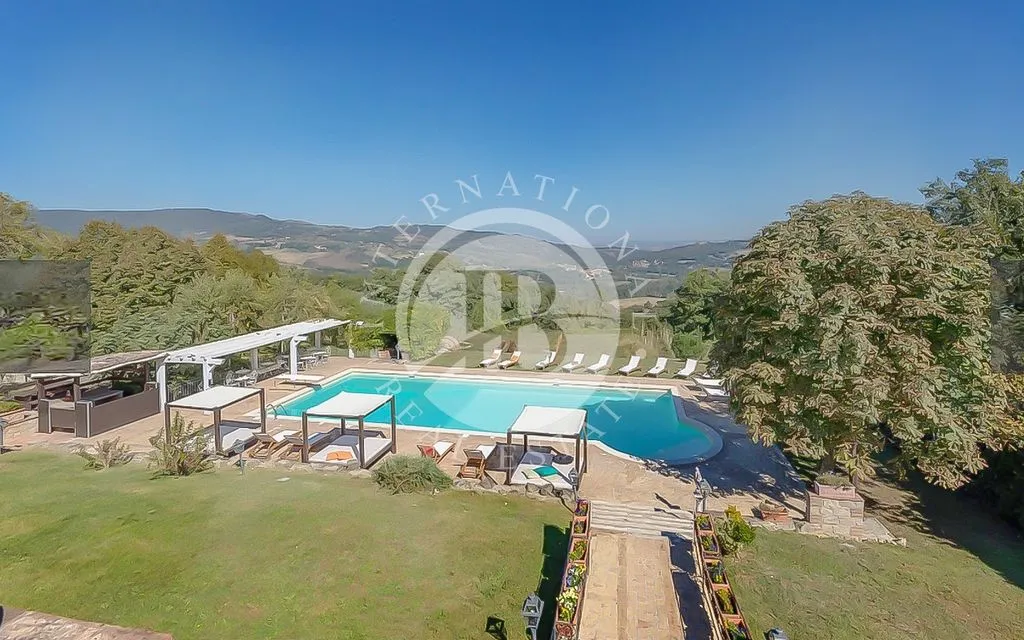 Vue aérienne - 12-Bedroom Villa with Pool in Todi, Italy