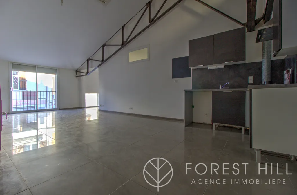 Köök - Loft Apartment with Patio in Céret Centre
