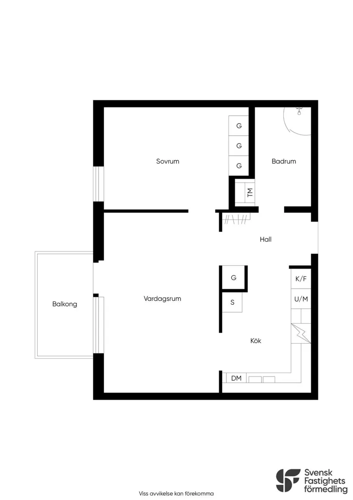 Floor Plan - Modern Flat with Balcony in Södra Ladugårdsängen