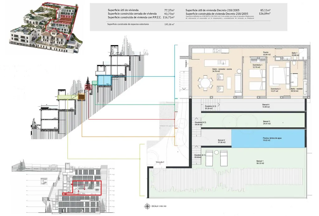 Floor Plan - Duplex with Pool in El Limonar, Málaga