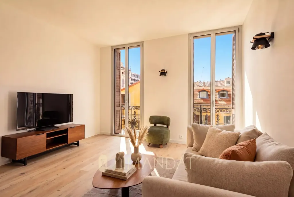 Séjour - Penthouse avec balcon à Cannes
