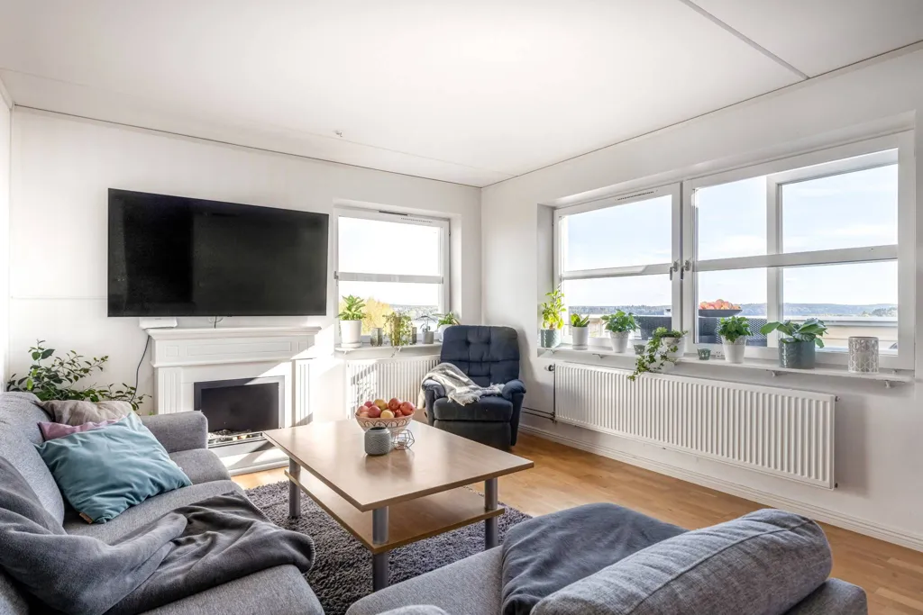 Séjour - Apartment with Sea View in Täby