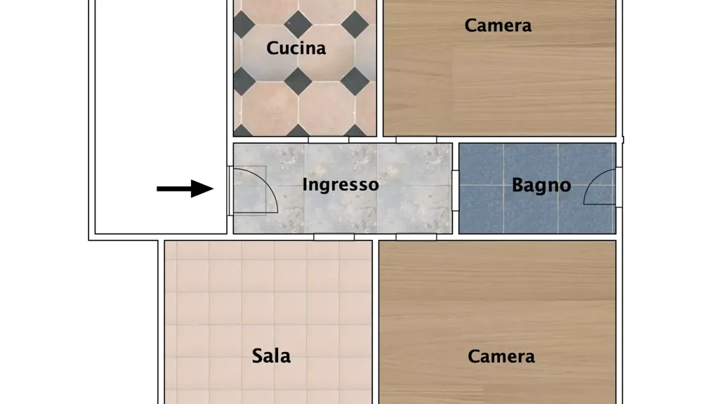 Plan - Trilocale with Garage in Modena's Buon Pastore
