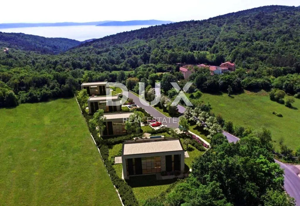Vue aérienne - Modern House with Pool in Labin