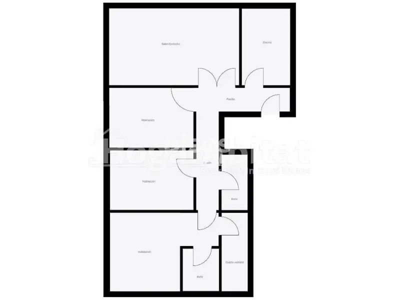 Plan - Spacious Corner Flat with Garden View in Castellón