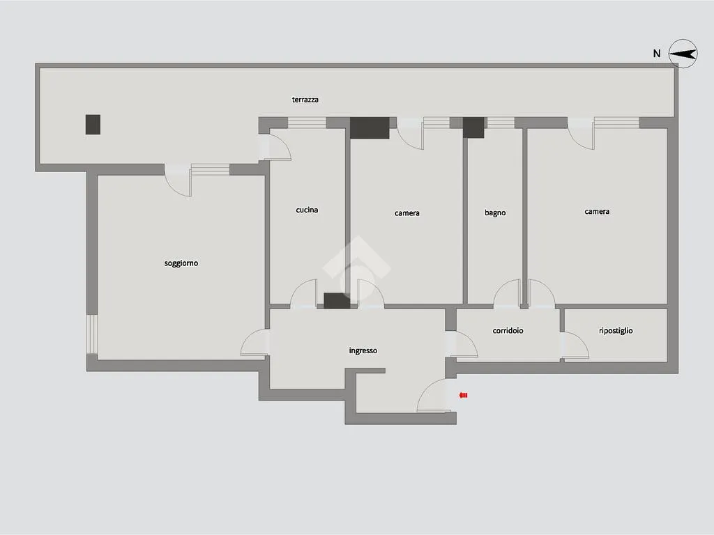 Plan - Bright 3-Room Apartment with Balcony in Como