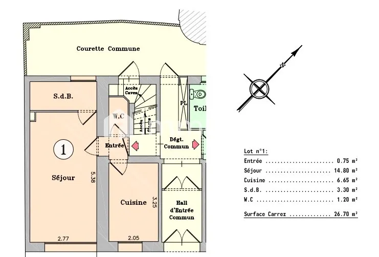 Plan - Appartement 1 Pièce Proche RER A à Rueil-Malmaison