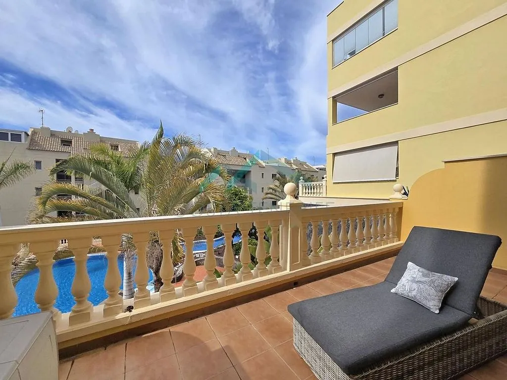 Balcony - 1-Bedroom Apartment with Pool in Palm Mar