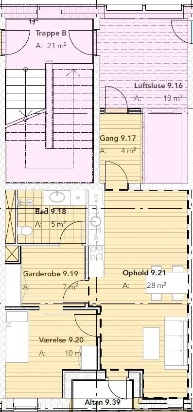 Plan - Luxury Penthouse with Balcony in Viborg