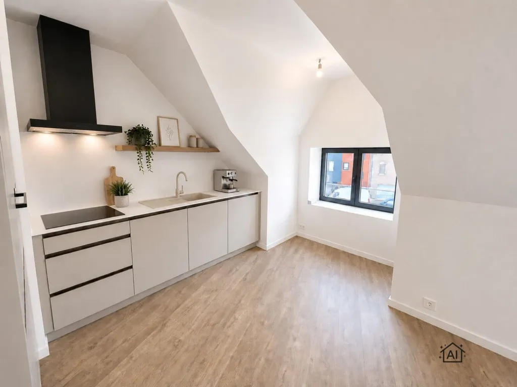 Köök - Loft-Style Apartment with Terrace in De Samenkomst