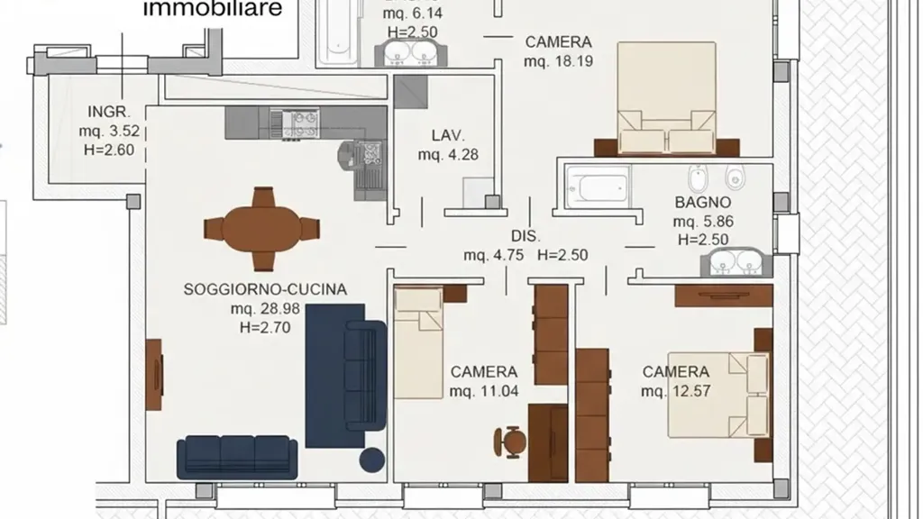 Floor Plan - Modernised Apartment with Balcony in Cesena