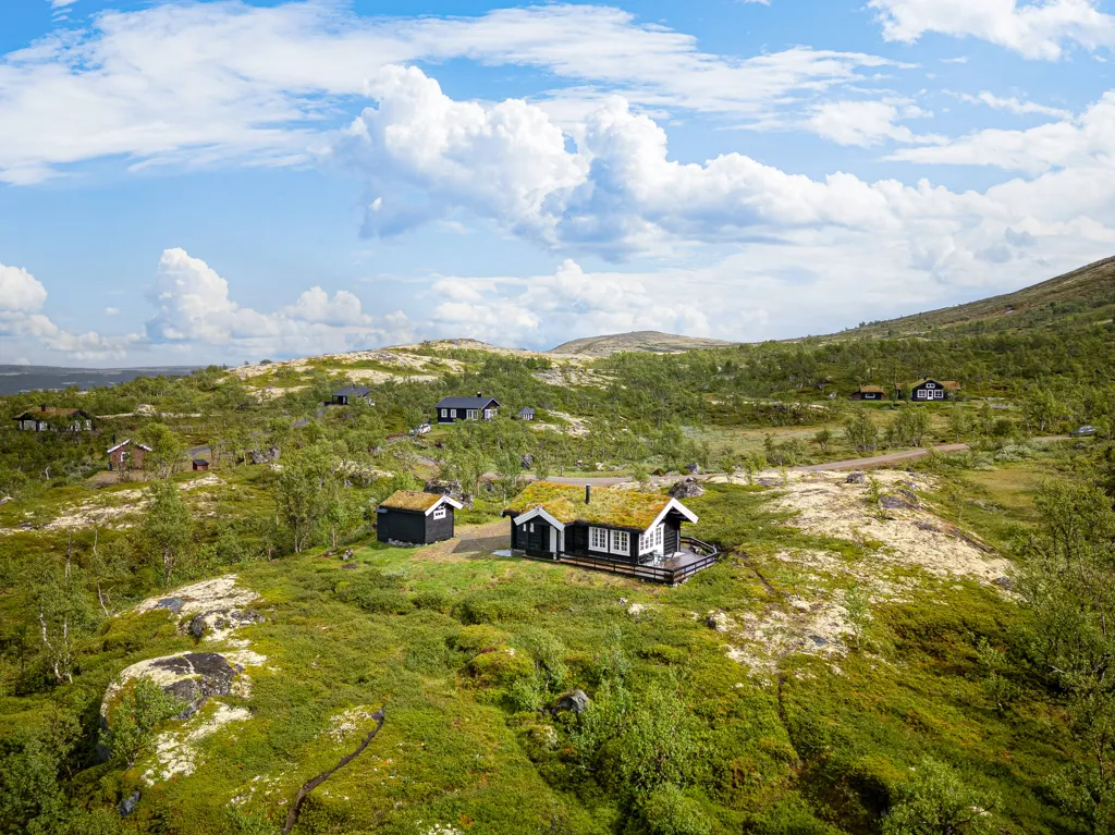 Vue aérienne - Traditional Timber Cabin with Mountain Views in Ålen