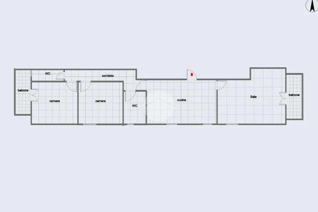 Plan - 4-Room Apartment with Balcony in Palermo