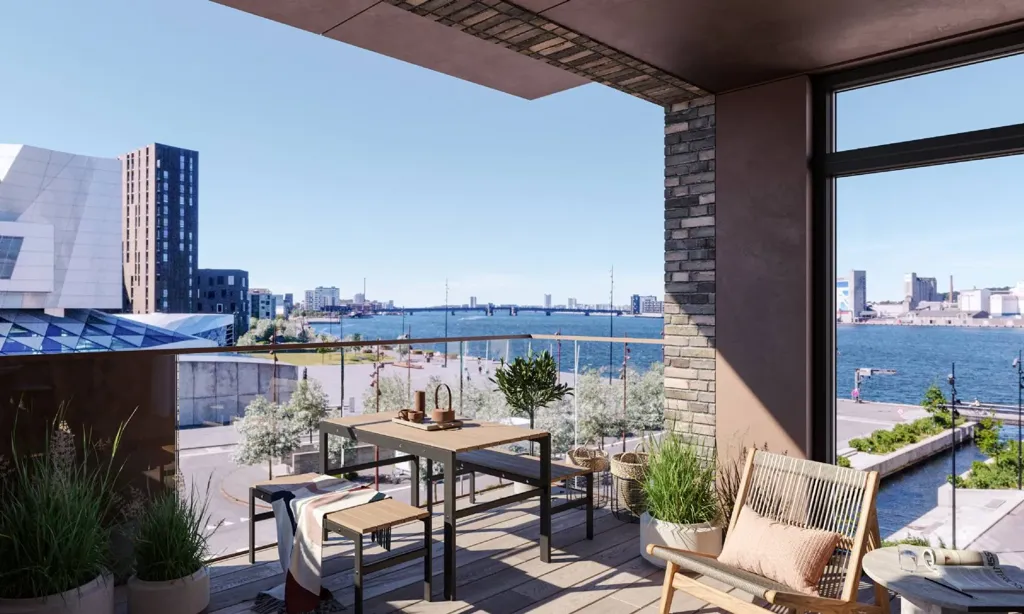 Terrasse - Apartment with Limfjord View in Aalborg