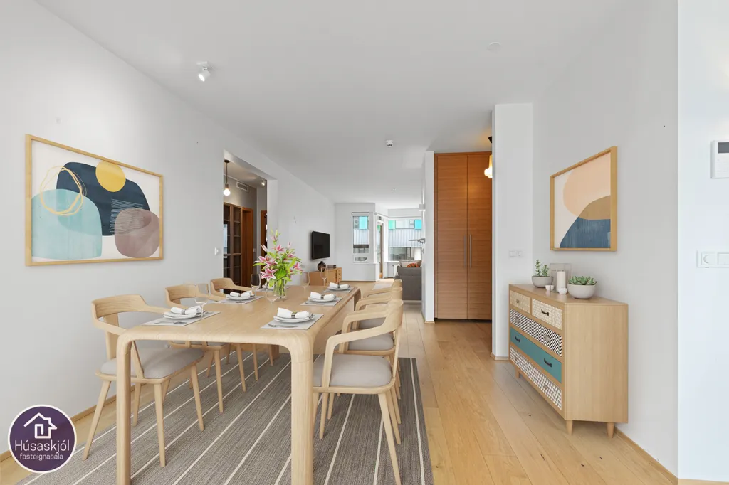 Dining Room - Apartment with Balcony in Reykjavik