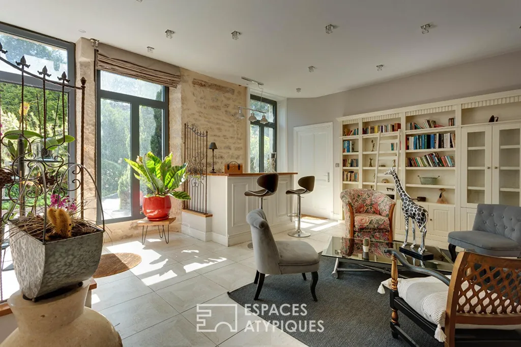 Séjour - Maison Bourgeoise Rénovée avec Piscine à Gray