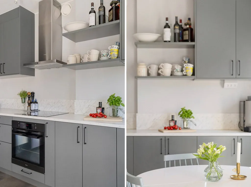 Köök - Modern Two-Bedroom Flat with Balcony in Stockholm